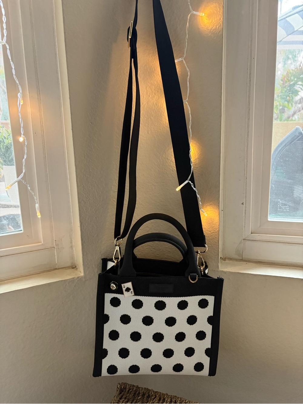 kate spade for Target Black and White Polka Dot Knit Tote - Picture 7 of 7